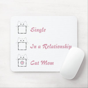 Cat Mum Cute Cat White & Pink Mouse Mat