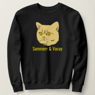 Cat Mum Cute Custom Family Pet Photo Yellow Black Sweatshirt