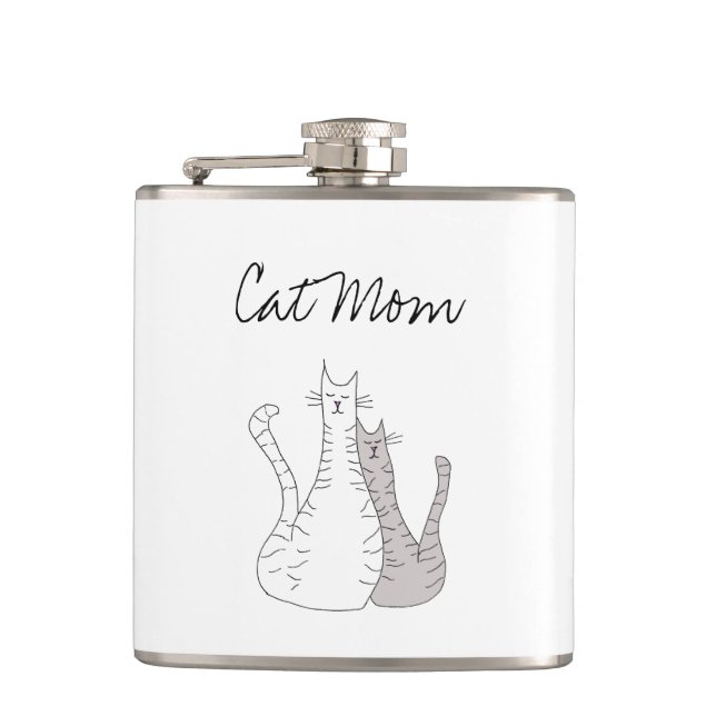 Cat Mum Cute Kitties Mother's Day Hip Flask (Front)