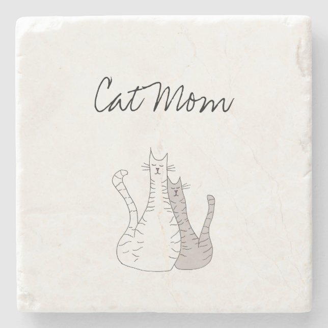 Cat Mum Cute Mother's Day  Stone Coaster (Front)