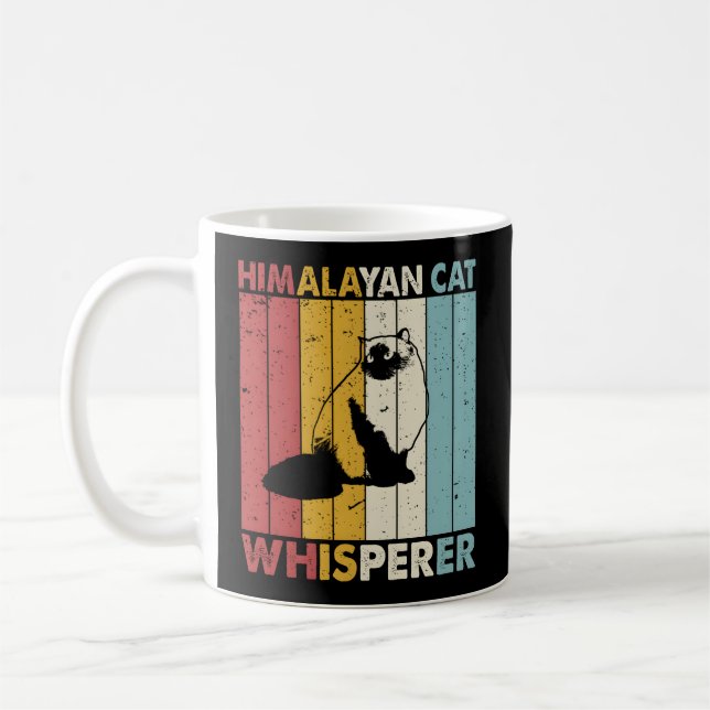 Cat Mum Dad Whisperer Himalayan Cat Coffee Mug (Left)