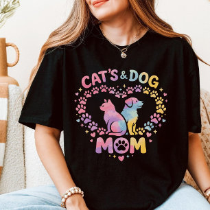 Cat Mum Dog Mum Tie Dye Funny Pet Lover Mother’s T-Shirt