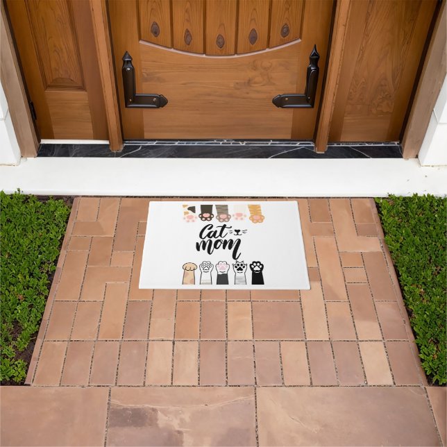 Cat Mum Door Mat – Cute Cat Paws Welcome Mat (Outdoor)