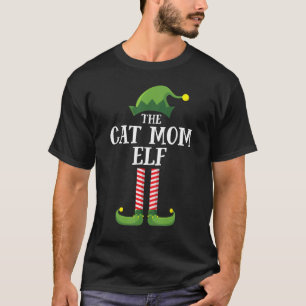 Cat Mum Elf Matching Family Group Christmas Party  T-Shirt