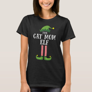 Cat Mum Elf Matching Family Group Christmas Party  T-Shirt