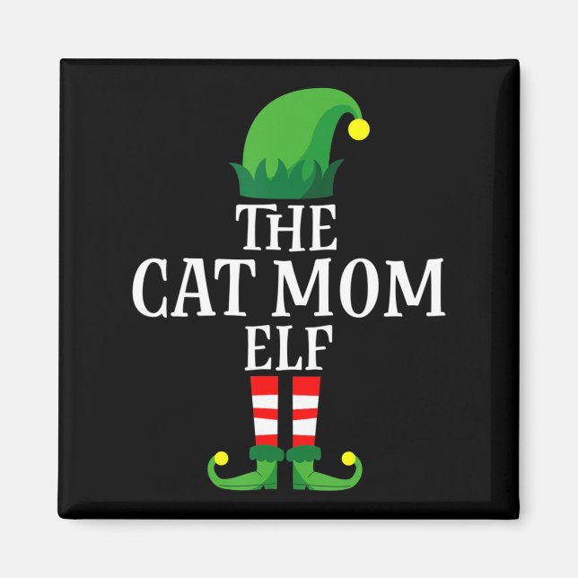 Cat Mum Elf Women Girls Apparel Fun Christmas Matc Magnet (Front)