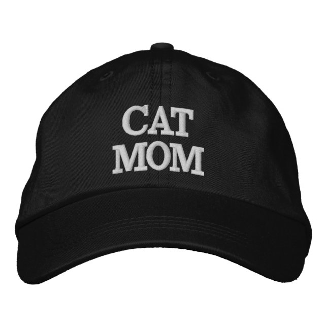 Cat Mum Embroidered Cap, Trendy Cat Lover Hat (Front)