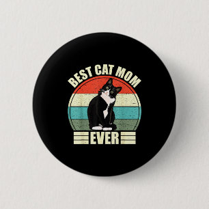 Cat mum ever shirt funny mother's day ca  6 cm round badge