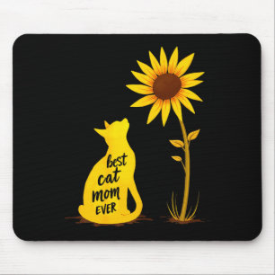Cat mum ever sunflower kitty pet lover mother's da mouse mat