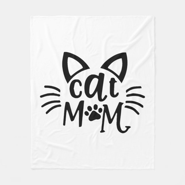Cat Mum            Fleece Blanket (Front)