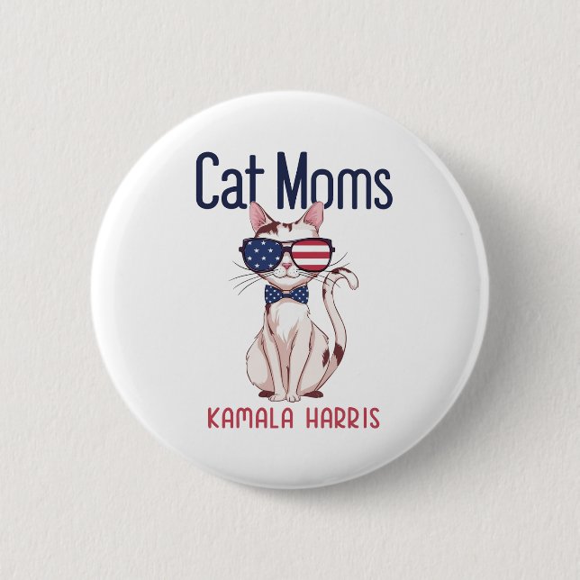 Cat Mum for Kamala Harris | 2024 6 Cm Round Badge (Front)