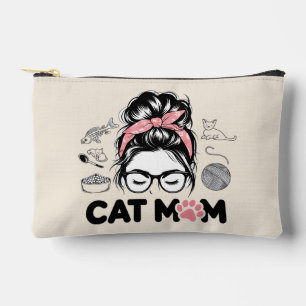 "Cat Mum" Funny Cute Cat Lover Women Accessory Pouch