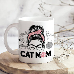 "Cat Mum" Funny Cute Cat Lover Women Coffee Mug