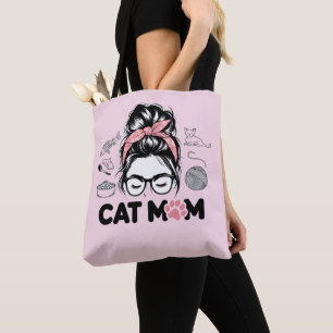 "Cat Mum" Funny Cute Cat Lover Women Tote Bag