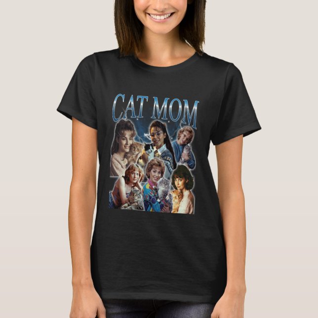 Cat Mum Funny Gen Z Dank Meme Bootleg T-Shirt (Front)