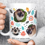 Cat Mum Garden Colourful Floral Pet Photo Collage Coffee Mug<br><div class="desc">Celebrate your feline friends with this charming Cat Mum garden-themed colourful floral pet photo collage mug. Perfect for showcasing your favourite cat photos, this mug combines vibrant floral designs with cherished memories. Personalise it with photos of your beloved cats to create a unique and heartfelt gift that any cat mum...</div>