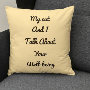 Cat Mum Gift Pet Friends Besties BFF Cute Template Cushion