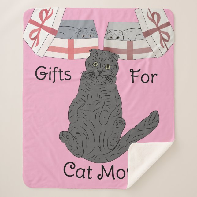 Cat Mum Gifts Sherpa Blanket (Front)
