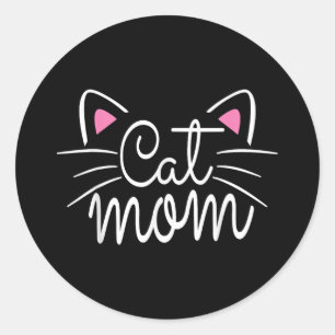 Cat Mum Happy Mothers Day For Cat Lovers Family Ma Classic Round Sticker