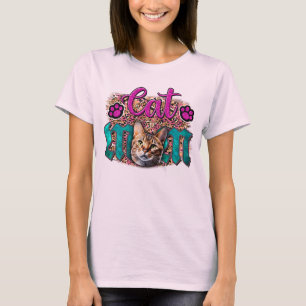 Cat Mum Happy Mothers Day For Cat Lovers Family T-Shirt
