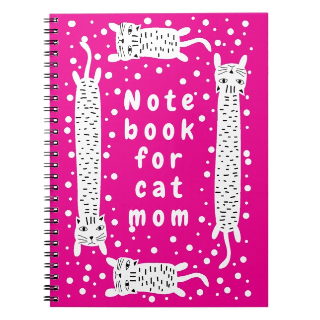 Cat Mum Hot Pink Notebook (Front)