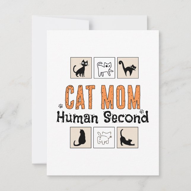 Cat Mum Human Second Funny Cat Mum Identity Card (Front)