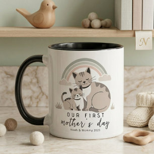 Cat Mum Kitten First Mother’s Day Soft Pastel Art Mug