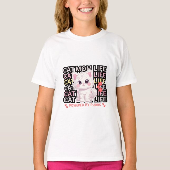 Cat Mum Life funny T-Shirt (Front)