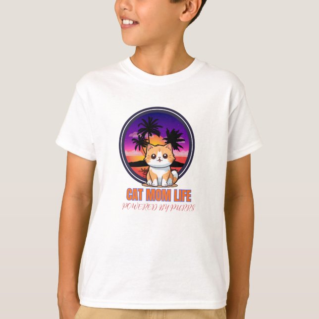 Cat Mum Life funny T-Shirt (Front)