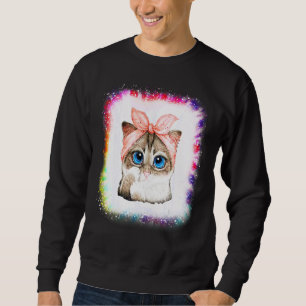 Cat Mum Love R Dad Boy Girl Tie Dye  Bleach Ed 1 Sweatshirt