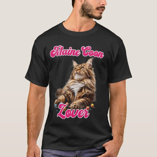 Cat Mum MAINE COON LOVER Maine Coon Owner T-Shirt (Front)