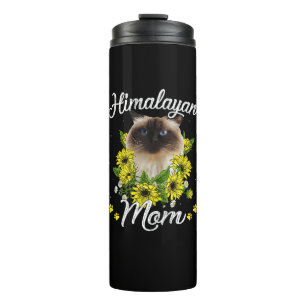 Cat Mum Mother's Day Gifts Sunflower Himalayan Mum Thermal Tumbler