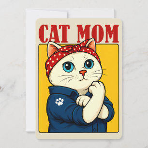 Cat Mum Mothers Day Invitation