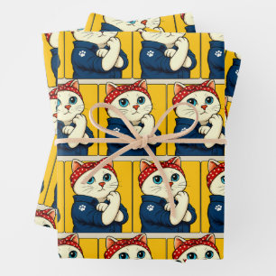 Cat Mum Mothers Day Wrapping Paper Sheet
