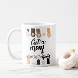Cat Mum Mug – Cute Cat Paw Design – Gift for Cat