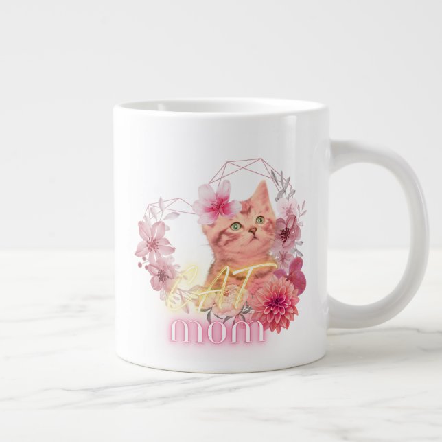 Cat Mum Mug – Cute Floral Kitten Coffee Cup  (Right)