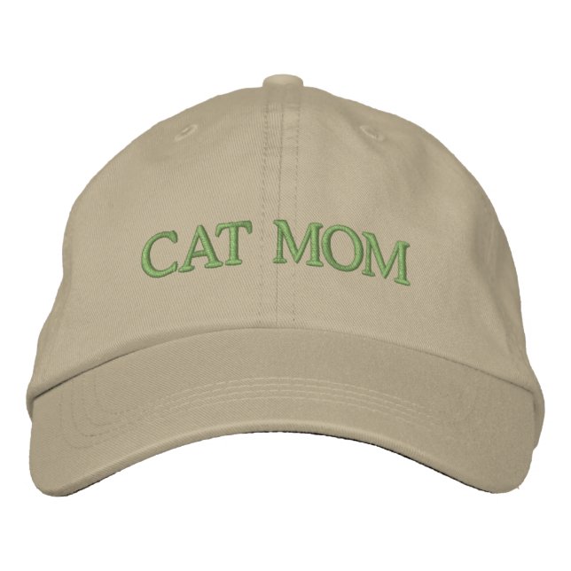 Cat Mum Neutral Embroidered Hat (Front)