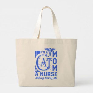 Cat Mum Nurse – Funny Gift for Nurses & Cat Lovers Large Tote Bag