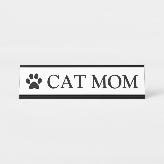  Cat Mum Paw Desk Name Plate (Front)