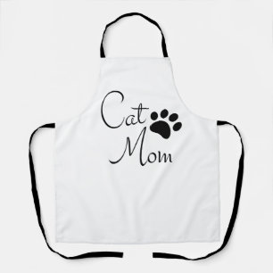 Cat Mum Paw Print Saying Apron