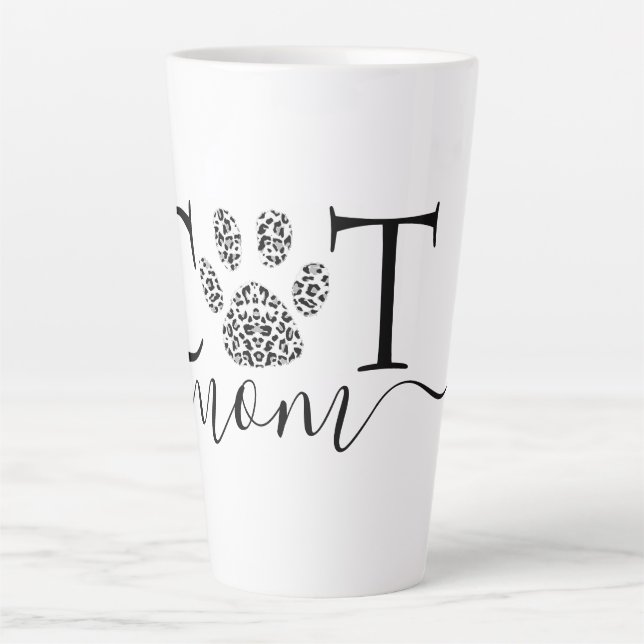 Cat Mum pawprint  Latte Mug (Front)