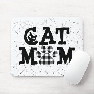 Cat Mum Pawprint with Cat Hairs  Mouse Mat