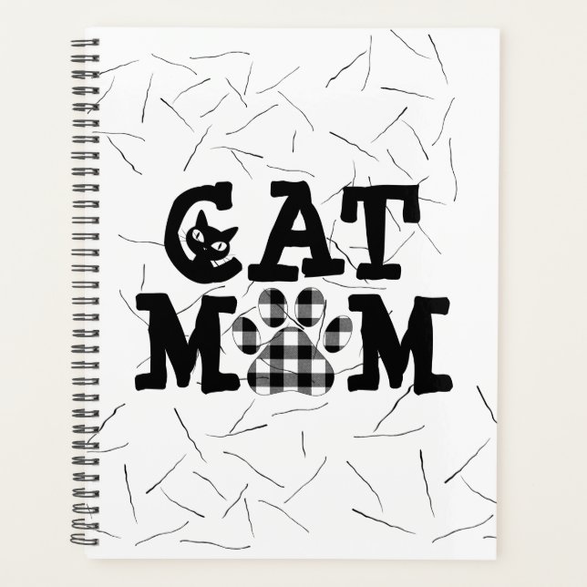 Cat Mum Pawprint with Cat Hairs  Planner (Front)