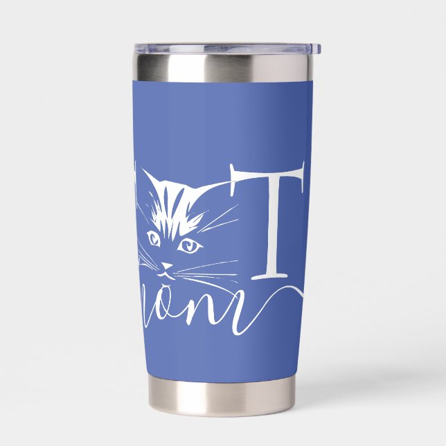 Cat mum personalised insulated tumbler (Left)