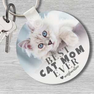 Cat Mum Personalised Pet Photo Key Ring