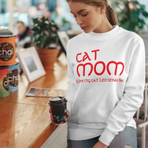 Cat Mum Pet Lover Funny Quote Cute Red And White