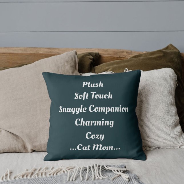 Cat Mum Plush Soft Charming Cosy Cute Funny Quote Cushion (Creator Uploaded)