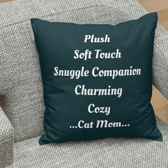 Cat Mum Plush Soft Charming Cosy Cute Funny Quote Cushion (Creator Uploaded)