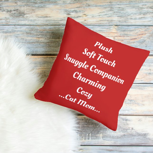 Cat Mum Plush Soft Charming Cosy Cute Funny Retro Cushion (Creator Uploaded)