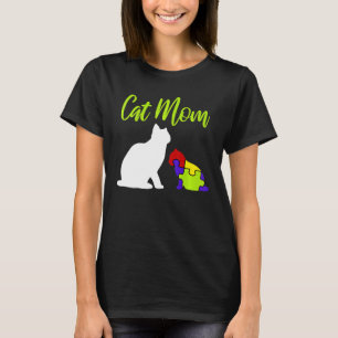 Cat Mum Proud Autism Mother Asperger Asd Autistic T-Shirt